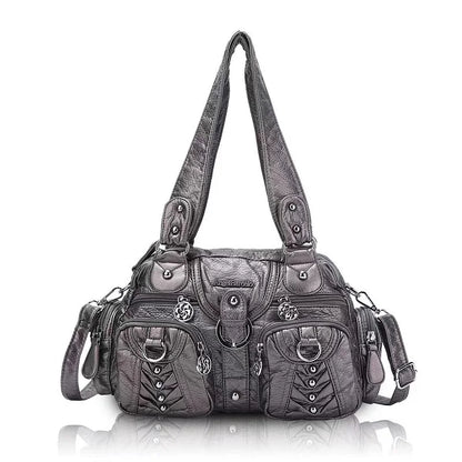 Women Handbags Fashion Satchel Top-handle Handbag PU Shoulder Bag 10.6"x8.3" Dumpling Pack Multi-pockets Shoulder Bags