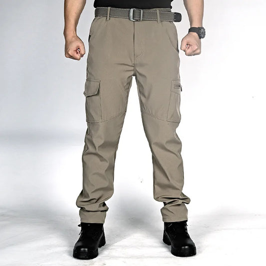 2024 Men's Tactical Casual Pants Thin Breathable Summer Casual Long Trouser Male Slim Waterproof Quick Dry Pocket Cargo Pants