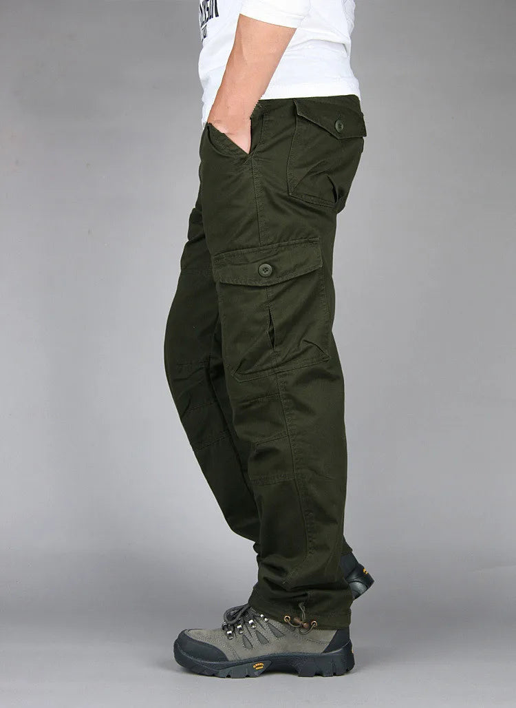 Spring Cargo Pants Men Multi Pockets Tactical Pants Male Autumn Outwear Streetwear Army Straight Slacks Casual Long Trousers