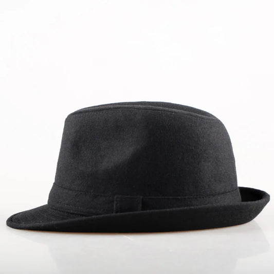 Winter Solid Woollen Fedoras For Men Top Jazz Hat Adult Bowler Hats Classic Version Chapeau Hats
