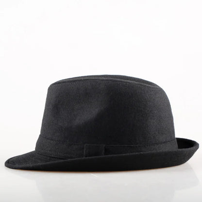 Winter Solid Woollen Fedoras For Men Top Jazz  Hat Adult Bowler Hats Classic Version Chapeau Hats
