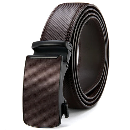 Multicolor Genuine Leather Men's Belts Fashion Business Automatic Buckle Straps Ratchet Cow Leather Waistband 3.5cm Width