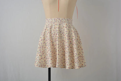 Summer new women' floral print skirt high waist umbrella mini skirt Female invisible zipper chiffon print short skirt women 2022