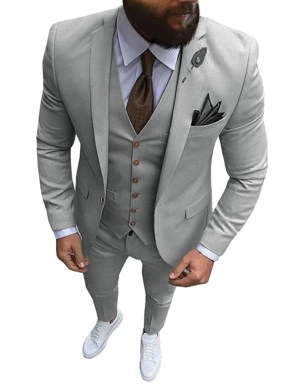 Men's Suits Prom Tuxedo Slim Fit 3 Piece Groom Wedding Suit For Men Custom Blazer Terno Masuclino 3 Pieces (jacket+vest+pant)