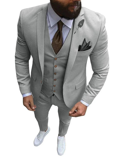 Men's Suits Prom Tuxedo Slim Fit 3 Piece Groom Wedding Suit For Men Custom Blazer Terno Masuclino 3 Pieces (jacket+vest+pant)