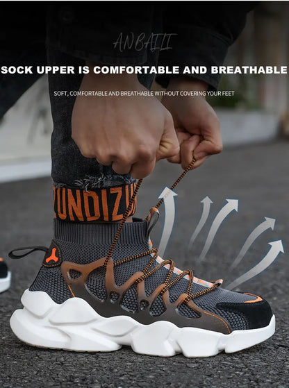 Indestructible Safety Work Shoes With Steel Toe Cap Breathable Outdoor Sports Boots Sneakers Security Construction Boots