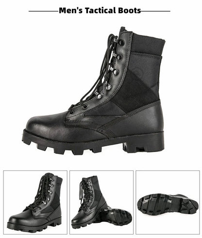 Camouflage Ankle Boots Men Outdoor Genuine Leather Panama Soles Tactical Combat Boots Hunting Work Boot Man Hiking Shoe 47