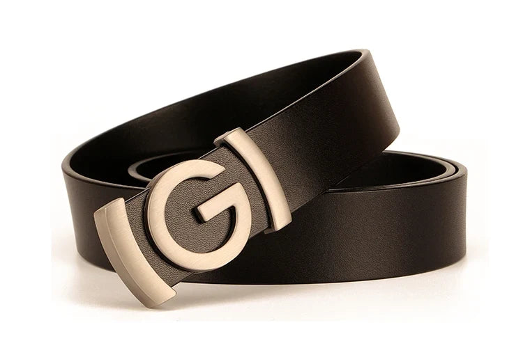 New Wide 34mm Male belt Famous Style Metal G Buckle Brand Women Belt Genuine Leather business Luxury Belts for Men Strap jeans
