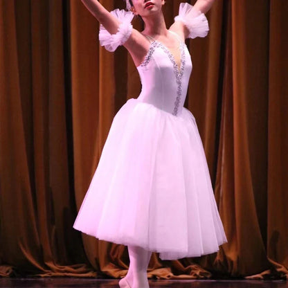 White Ballet Dress Long Romantic Ballet Tutu Professional Ballet Swan Lake Ballerine Femme Children Girls Fairy Ballet Costume