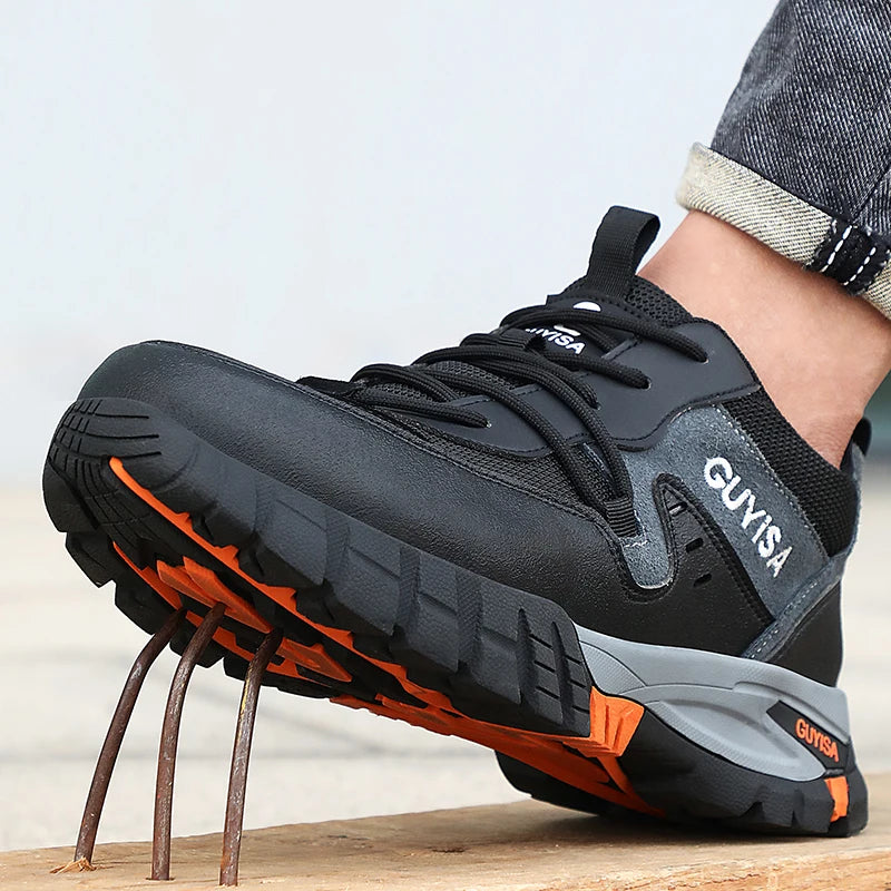 Men Steel Toe Safety Shoes Indestructible Construction Working Shoes Protection Male Footwear Breathable Hiking Industry Boots
