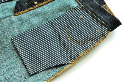 308XX-BO-Wind Jeans for Men Furinkazan Selvedge raw denim Jeans Mens Jeans 66 MODE Fit 16.8 OZ Silver-plated Buttons
