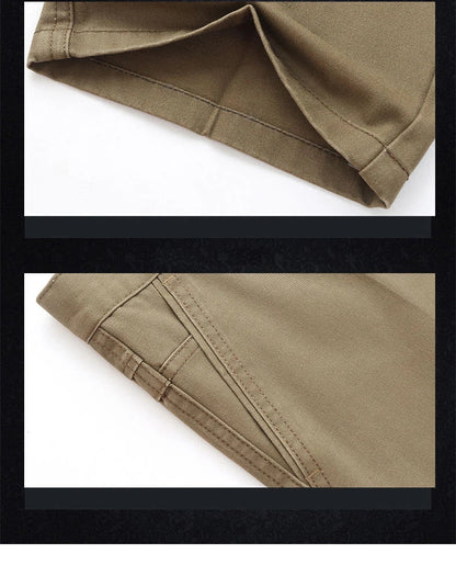 New Arrival 100% Cotton Summer Autumn Men's Casual Pants Fashion Solid Black Beige Gentle Thicken Trousers Brand Smart Suit Pant