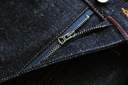 Mens Jeans cotton linen Selvedge Sanforized Raw Denim Jeans for Men Straight Fit Silver Button 19 oz