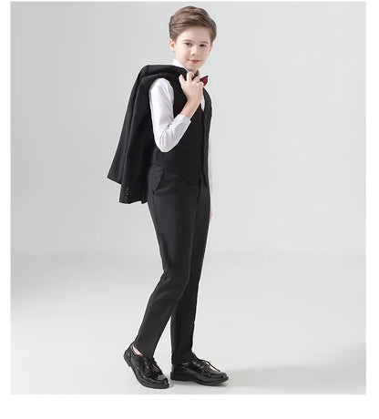 Flower Boys Wedding Suit Kids Prom Party Tuxedo Formal Blazer Children's Day Pinao Performance Costume school uniform 2-16T