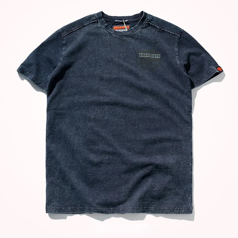 Summer New Short-Sleeved T-shirt Men 's Fashionable Mid-Length round Neck Pure Cotton Tops