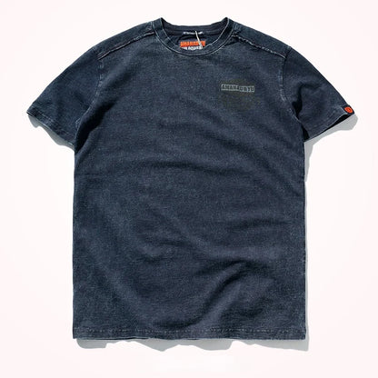 Summer New Short-Sleeved T-shirt Men 's Fashionable Mid-Length round Neck Pure Cotton Tops