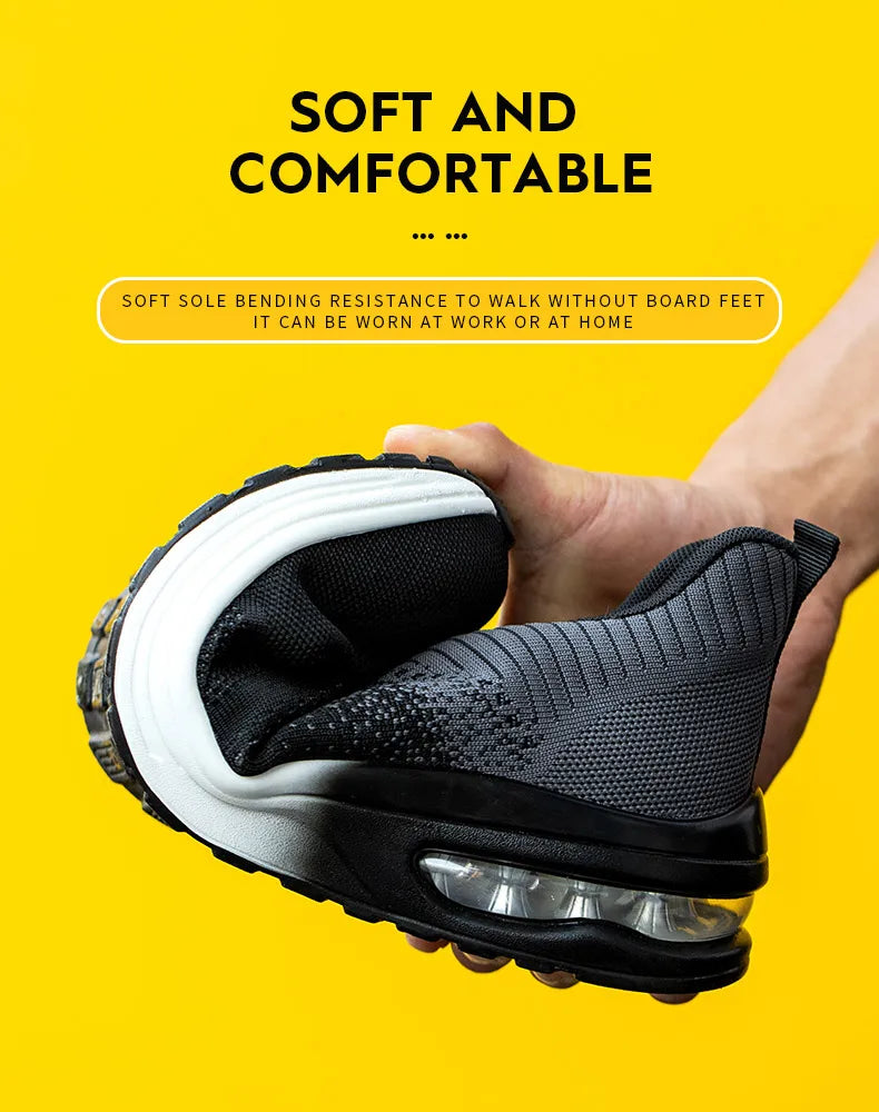 Industrial Safety Shoes With Steel Toe Cap Indestructible Cushion Work Shoes For Men Protective Security Boots Women Footwear