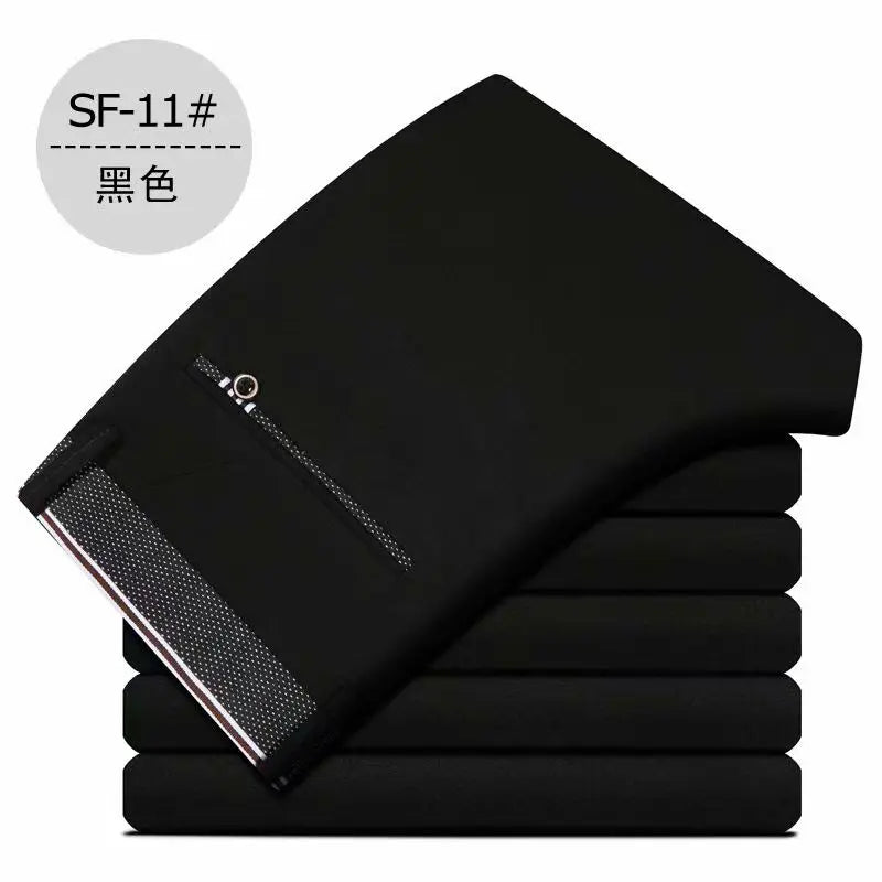 Stretch Suit Trousers for Men Office Pants Non-Ironing Slim Fit Bridegroom Suits Wedding Business Black Suit Pants Men