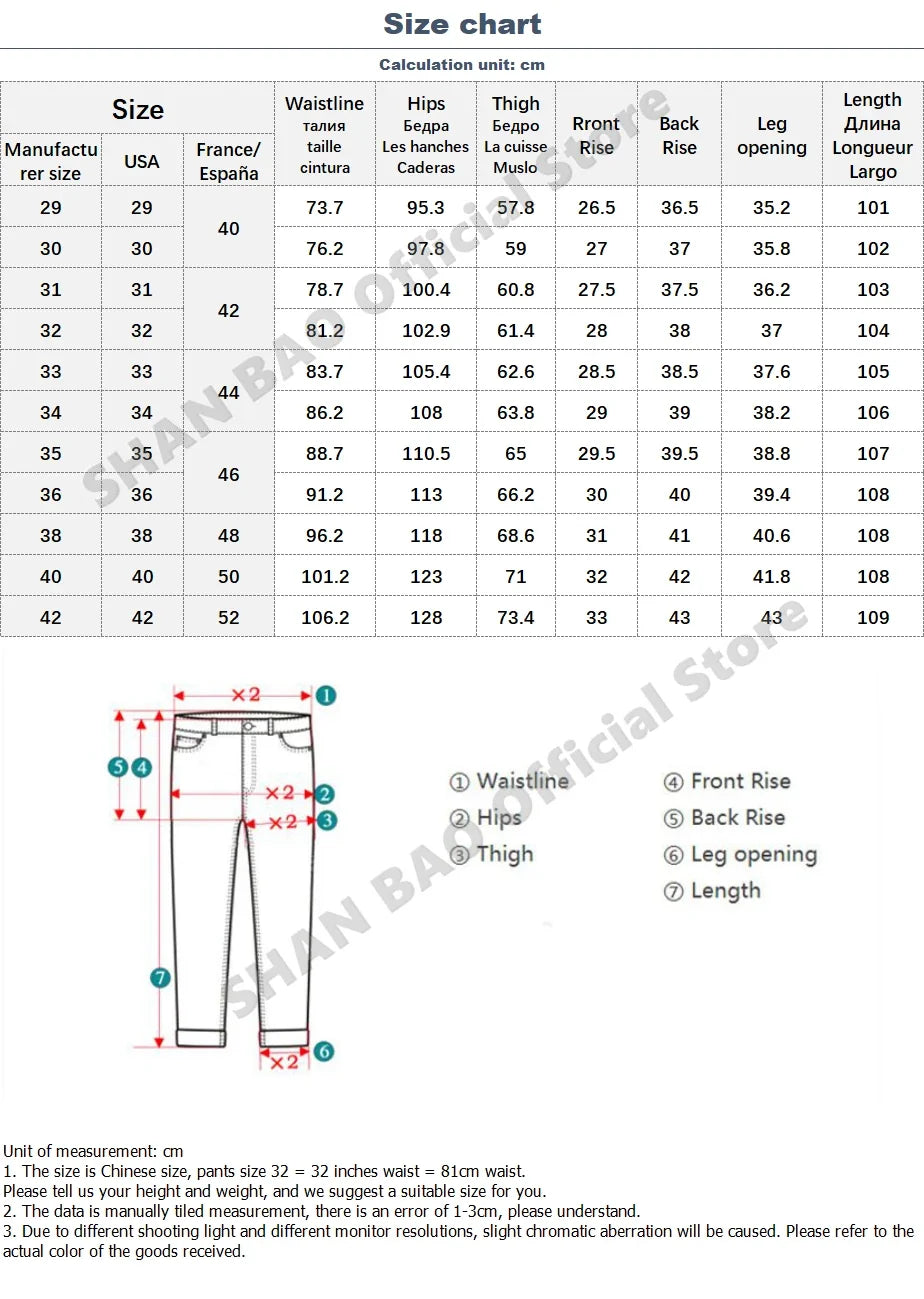 2024 autumn spring fitted straight stretch denim jeans classic style badge youth men's business casual jeans trousers