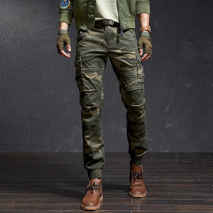 New Men Fashion Military Cargo Pants Slim Regualr Straight Fit Cotton Multi Color Camouflage Green Yellow FSN692