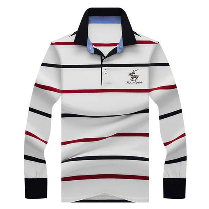 Autumn winter new polo shirt High quality brand cotton men's polo shirt Long sleeve casual striped shirt polo men clothing