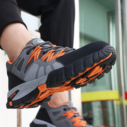 Men Steel Toe Safety Shoes Indestructible Construction Working Shoes Protection Male Footwear Breathable Hiking Industry Boots