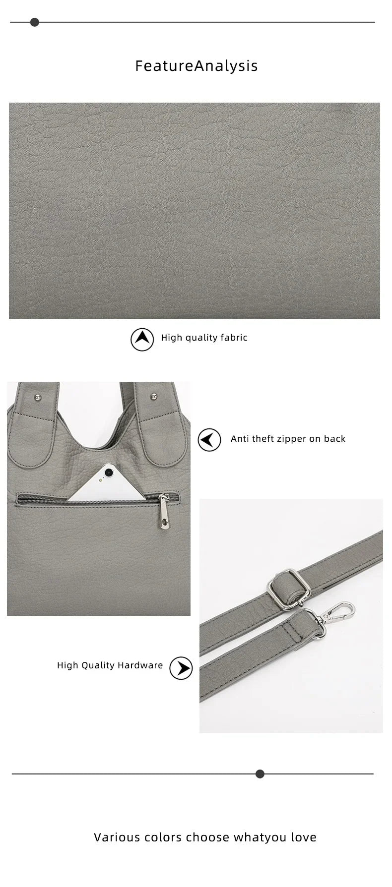 Vintage Bag Women Fashion Handbags PU Leather Shoulder Bags Female Satchel Big-capacity Shoulder Purse Bag Bolsa Feminina
