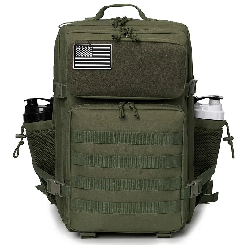 45L Tactical Backpack survival Bag Hunting MOLLE Backpack GYM For Men EDC Outdoor Hiking Rucksack Witch Bottle Holder