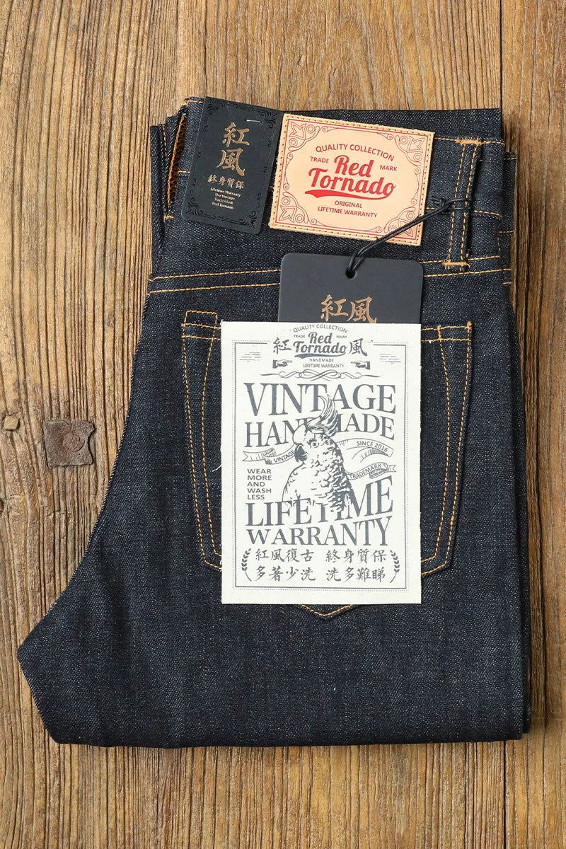 Heavy Weight Indigo Selvage Washed 16oz Pants Sanforized Thick Raw Denim Jean