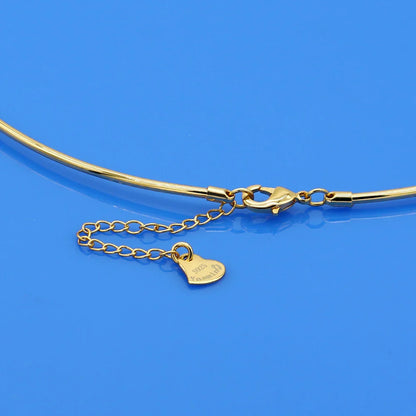 Vintage Simple 925 Sterling Silver Necklace Geometric Choker Shiny And Delicate Collarbone Chain For Women's Golden Jewellery