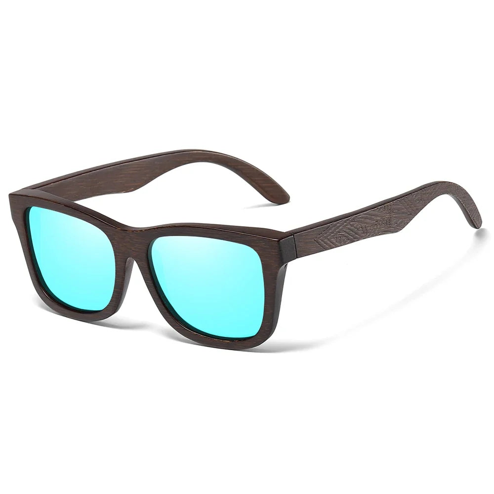 Natural Bamboo Wooden Sunglasses Handmade Polarized Glasses Mirror Coating Lenses Eyewear With Gift Box