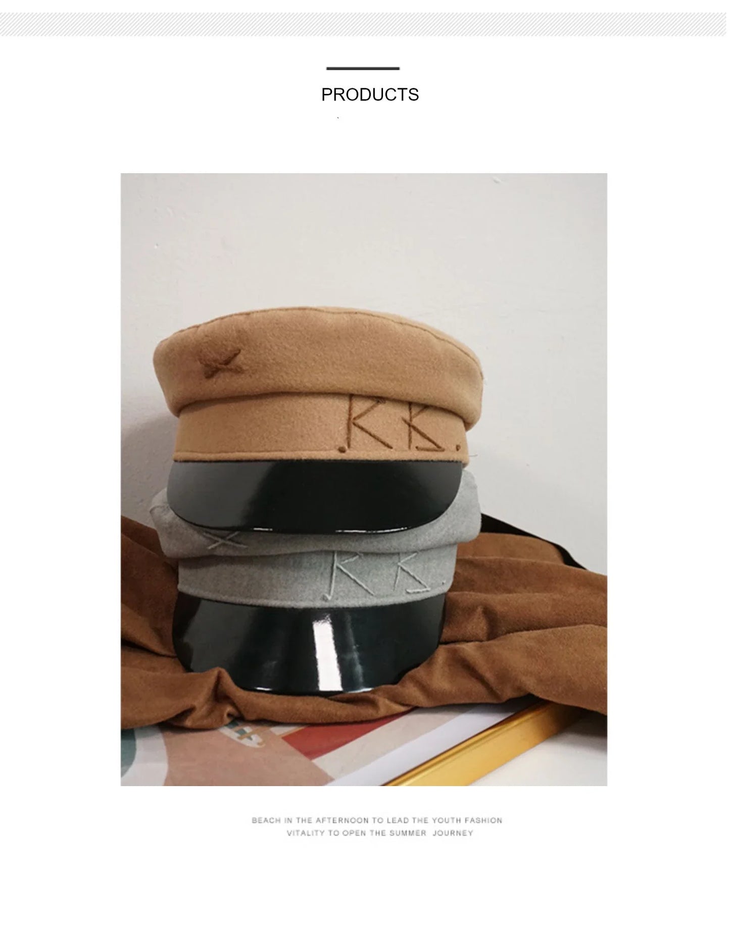Winter caps women newsboy caps Thick warm  letter embroidery wool cap  S M L plaid patchwork militray caps