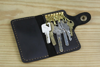High Class Handmade Men Genuine Leather Key Holder Leather Key Wallet Men Housekeeper Women Key Case Bag key organizer pouch