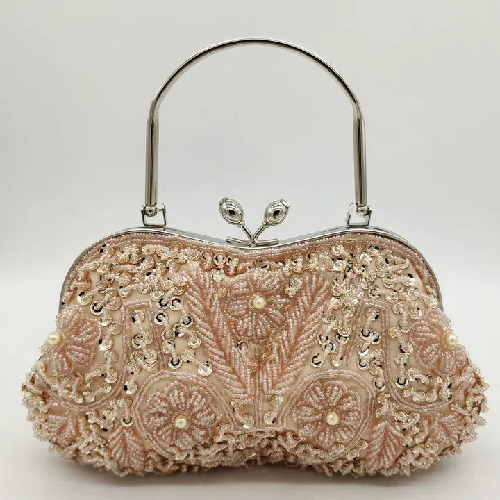 Elegant Frame Women Formal Beaded Evening Purses and Handbags Bridal Sequins Clutch Bag Cocktail Party Bag