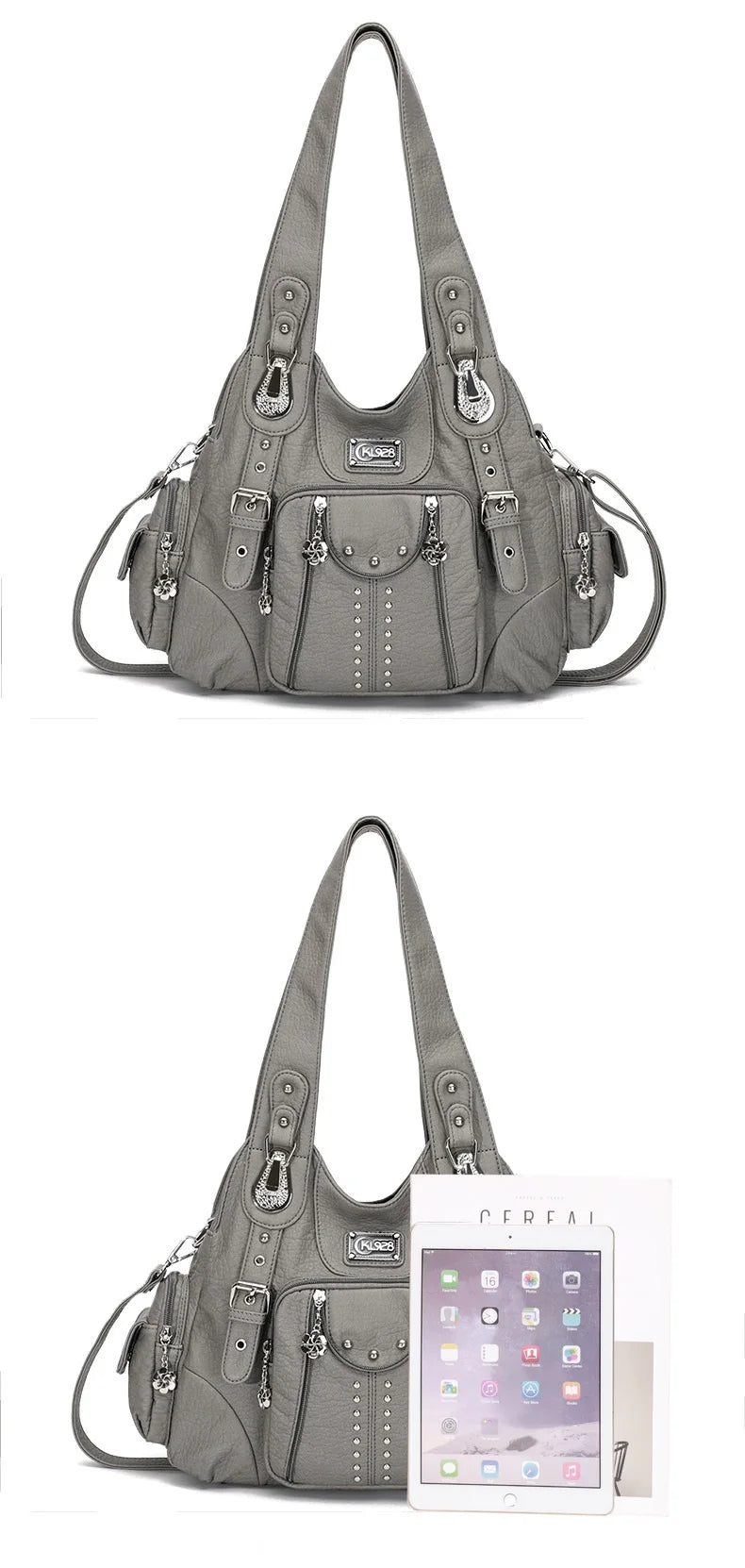 Women's Fashion Shoulder Bag PU Leather Handbag Large Capacity Satchel Vintage Female Shoulder Bag Phone Pouch