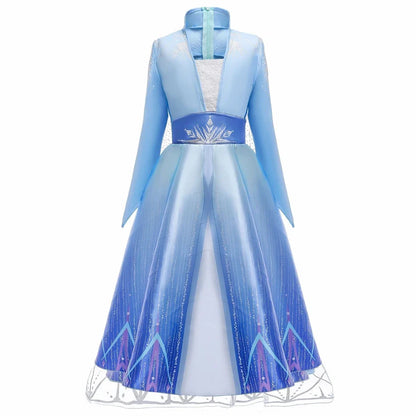 2025 Girls Dress Elsa 2 Kids Princess Cosplay Costume Fancy Children Gowns Vestidos Snow Queen Girl Carnival Costume