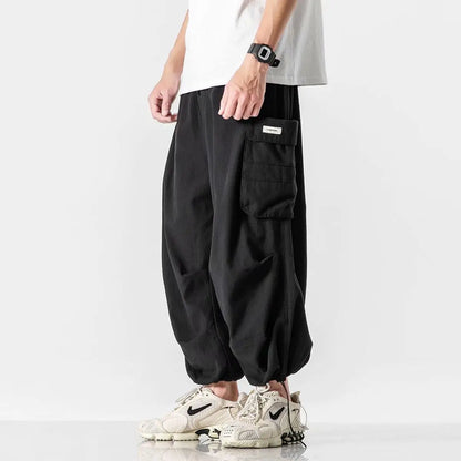 Y2k Baggy Cargo Pants 100% Cotton Joggers Streetwear Old Money Casual Harem Long Trousers Men Wide Leg Oversize