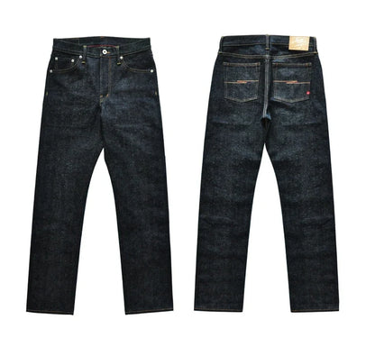 Mens Jeans cotton linen Selvedge Sanforized Raw Denim Jeans for Men Straight Fit Silver Button 19 oz