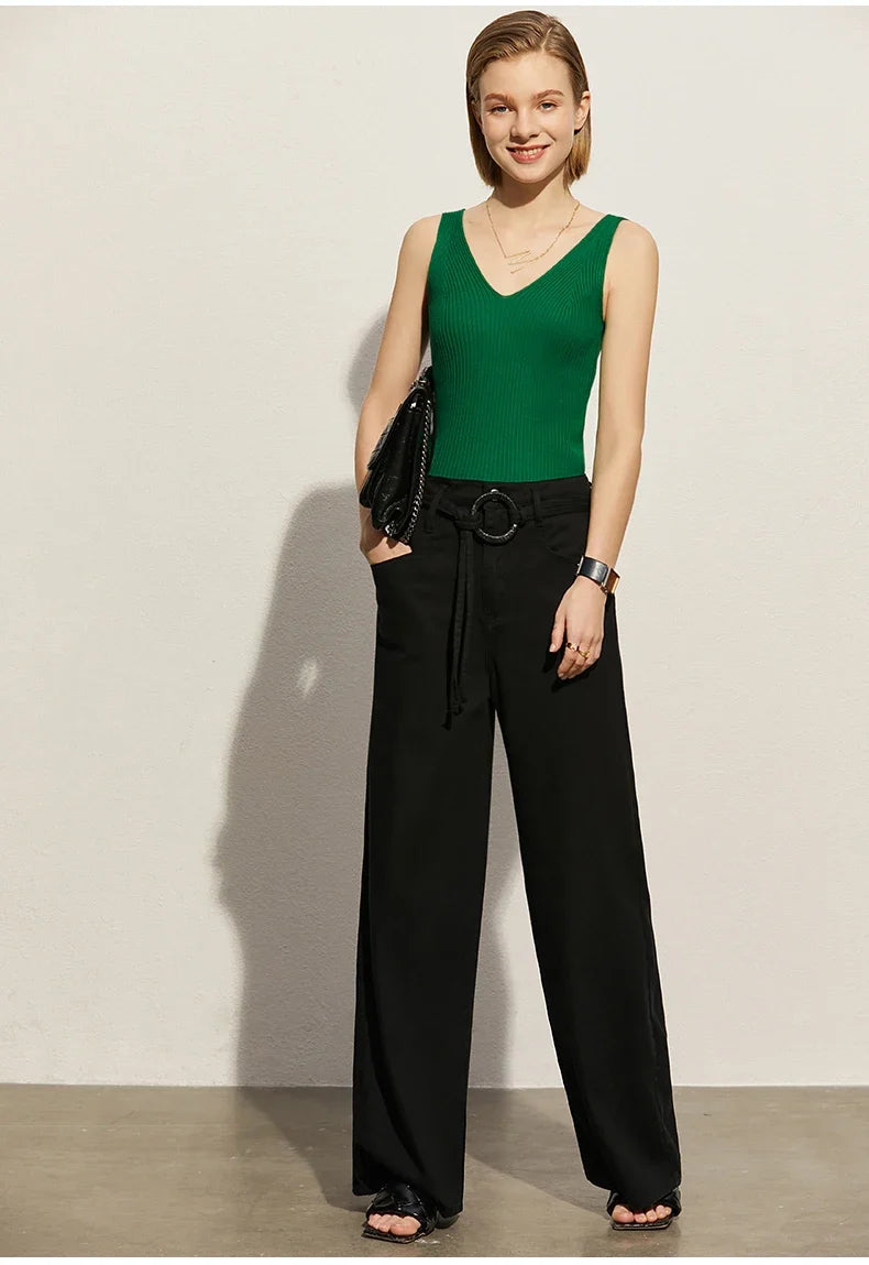 Minimalism Summer New Women's Camisole Tops Office Lady Solid V-neck Sexy Slim Vest Girls Tank Streetwear Tops 12321058