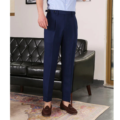 Custom Made Black/White Pants Straight-Fit Trousers Mens/Bridegroom/Best Man Wedding/Evening Plain Front Pant KZ11