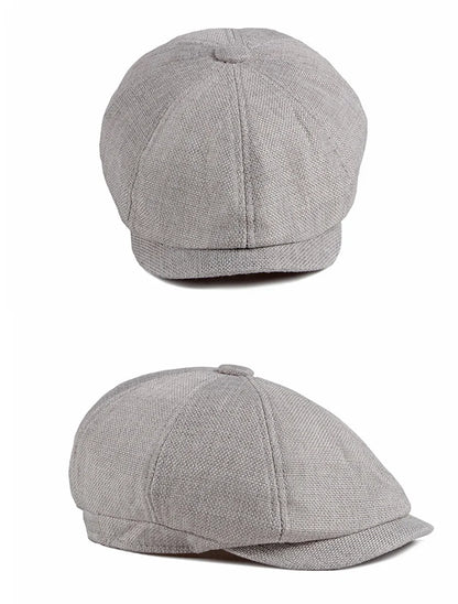 NEW Newsboy Cap Men Spring Summer Octagonal Hat For Male British Herringbone Flat Caps Retro Eight Blade Hats Breathable