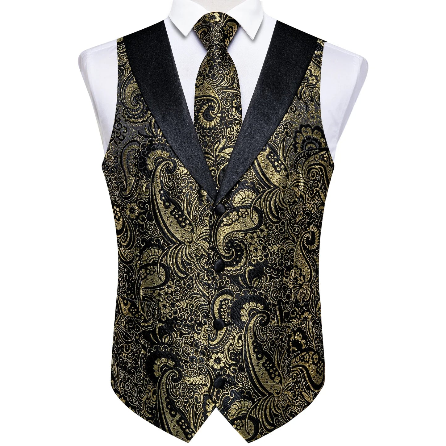 Men's Vest Blue Floral Suit Vest V Neck Tie Set For Wedding Party Brand Formal Dress Waistcoat Man Casual Sleeveless Jacket