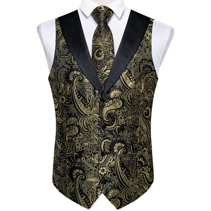 Men's Vest Blue Floral Suit Vest V Neck Tie Set For Wedding Party Brand Formal Dress Waistcoat Man Casual Sleeveless Jacket