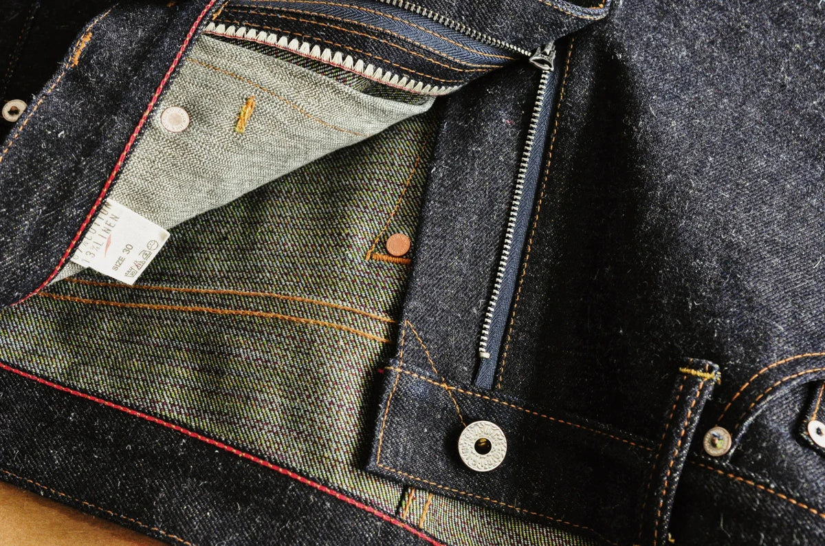 Mens Jeans cotton linen Selvedge Sanforized Raw Denim Jeans for Men Straight Fit Silver Button 19 oz