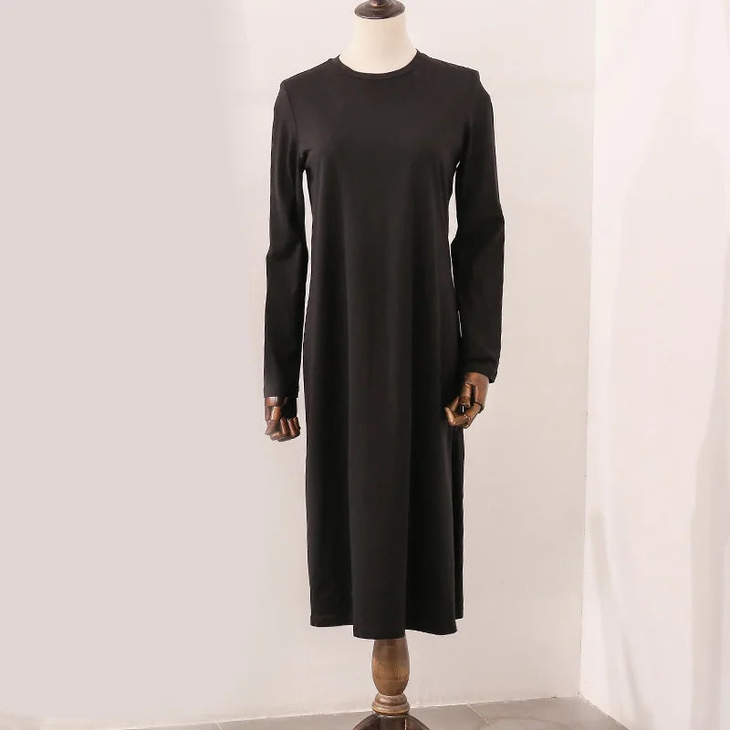 Original Casual 94% Cotton Summer Women's Dresses Solid Short Sleeve Spilt Long Midi Dress Fashion Sundress Female Clothing