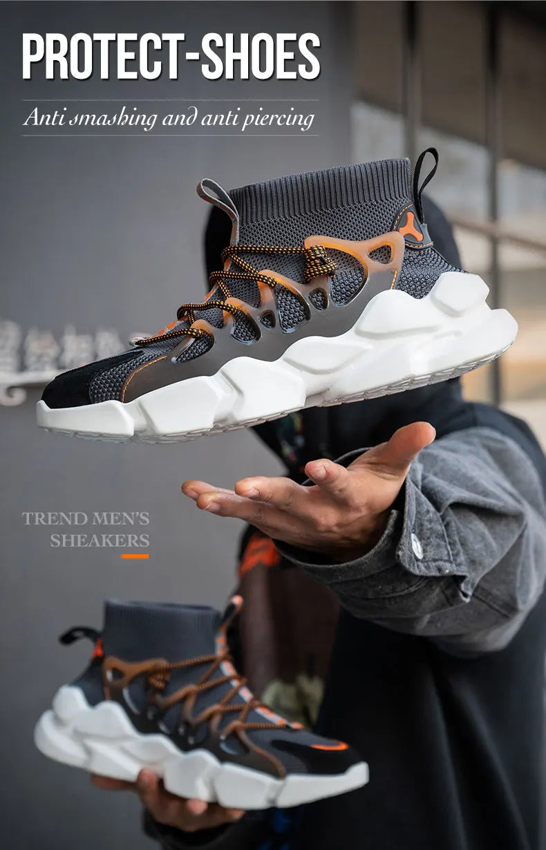 Indestructible Safety Work Shoes With Steel Toe Cap Breathable Outdoor Sports Boots Sneakers Security Construction Boots