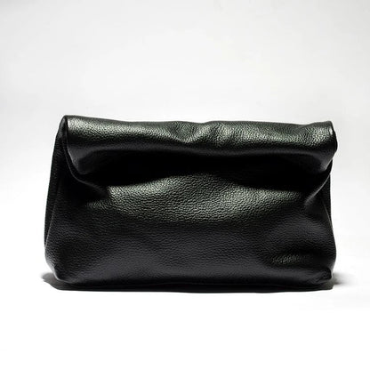 100% genuine leather Cowhide Handbag High Quality Leather Women's Foldable Designer Handbag Simple Magnet Handle Bags
