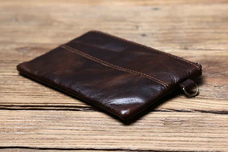 Leather Coins, Suitable For Men, Women, Mini Zipper Wallets, Small Purses, Female Purses, First Layer Cowhide Male Cardhold