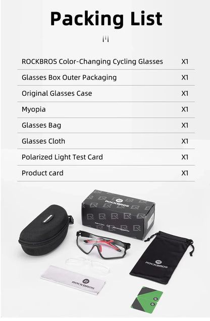 Cycling Glasses Photochromic MTB Road Bike Glasses UV400 Protection Sunglasses Ultra-light Sport Safe Eyewear Equipment