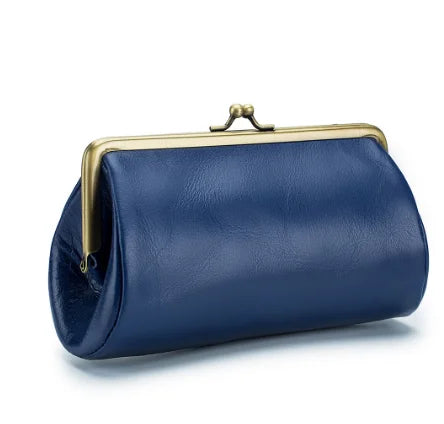 Leather Clip Bag Lady's Bag Dinner Wallet Vintage Design Leather Bag Women's Leather Bag Luxury Bag Woman Handbag Purse